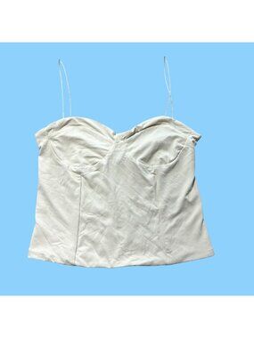 Meshki Basics Womens Sz Small Kaitlyn Sweetheart Thin Strap Cream Top